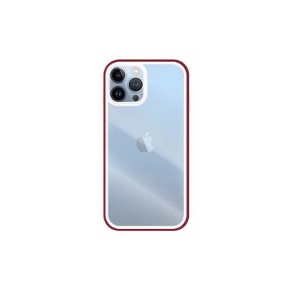 Capa Iphone 13 Pro Transparente com Border Silicone Vermelho