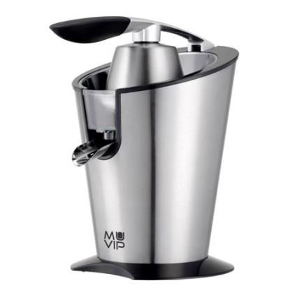Muvip Exprimidor Electrico Inox 600W - Cuerpo, Mango y Filtro de Acero Inoxidable - Sistema Antigoteo - 2 Tama