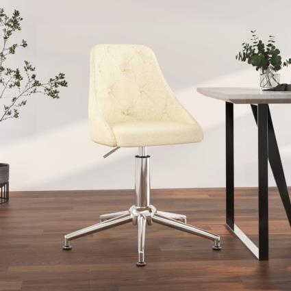 vidaXL Cadeira de escritório giratória tecido cor creme