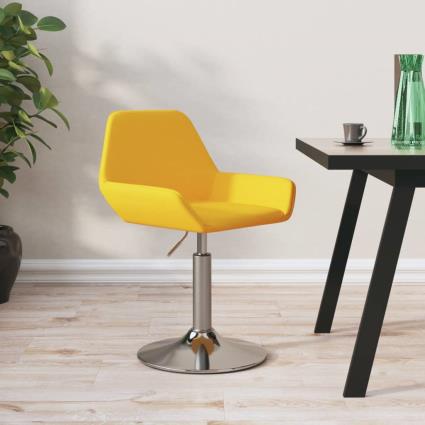 vidaXL Banco de bar tecido amarelo mostarda