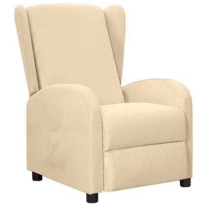 vidaXL Poltrona reclinável tecido cor creme
