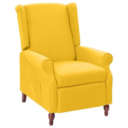 vidaXL Poltrona reclinável tecido amarelo