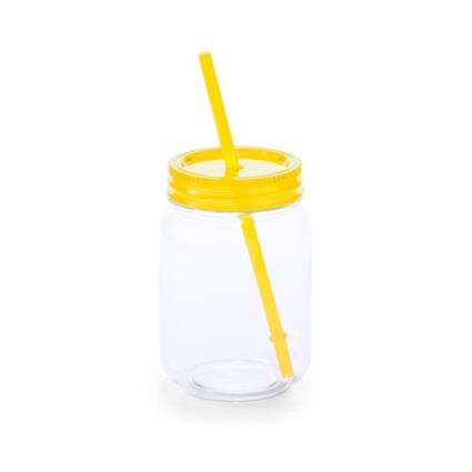 Jarro com Tampa e Palhinha (600 ml) 144820 - Amarelo