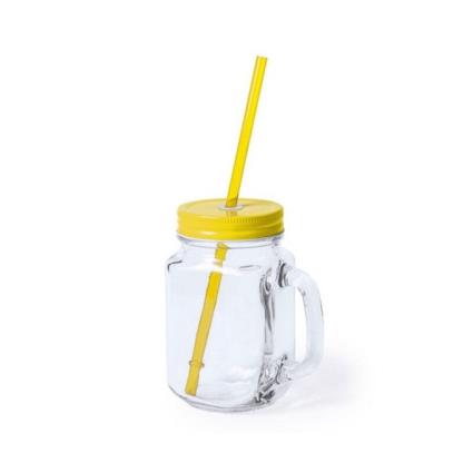 Jarro com Tampa e Palhinha 145494 (500 ml) - Prateado