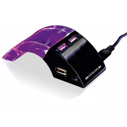 Hub USB 4 Portas  LED 147019 - Preto