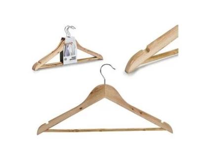 Conjunto de Cabides Madeira Natural (3 Peças) (3,5 x 23,5 x 45 cm)