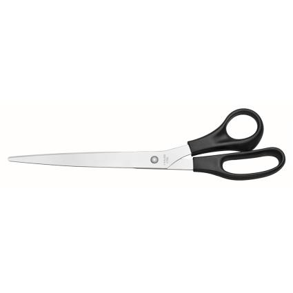 Tesoura, Aço Inoxidável com Pontas Afiadas, Pega de Plástico Reciclado, 25 cm, Preto
