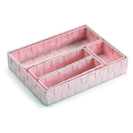 Conjunto de Caixas de Organização Empilháveis Têxtil (5 Peças) (6 x 34 x 26 cm)