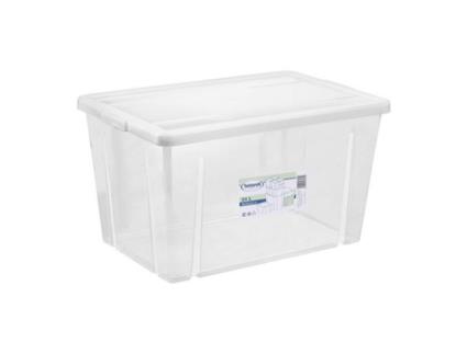 Caixa de Armazenagem com Tampa  54 L Transparente (59 X 39 x 33 cm)