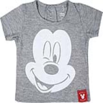Camisola de Manga Curta Infantil  Cinzento - 12 Meses
