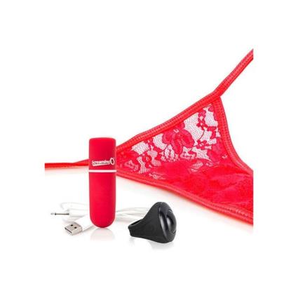 Vibrador com Carga e Controlo Remoto Panty Vermelho  12792