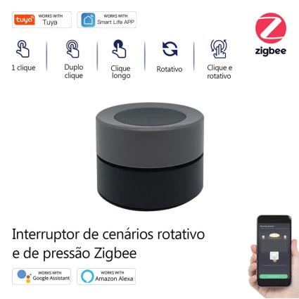 Interruptor de Cenários Rotativo e de Pressão Zigb