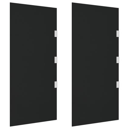 vidaXL Toldos de porta 2 pcs vidro temperado preto