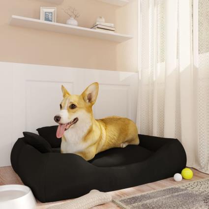 vidaXL Almofadão p/ cães com almofadas 75x58x18 cm oxford preto
