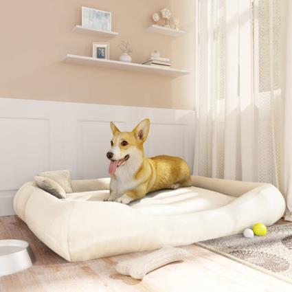 vidaXL Almofadão p/ cães c/ almofadas 135x110x23cm oxford bege