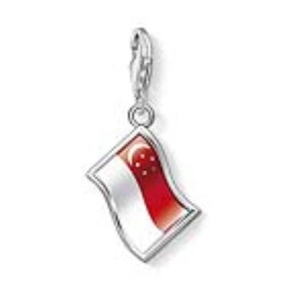 Miçangas femininas  1210-603-10 Vermelho Prateado (1 cm)