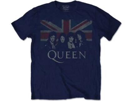T-Shirt QUEEN Union Jack azul M