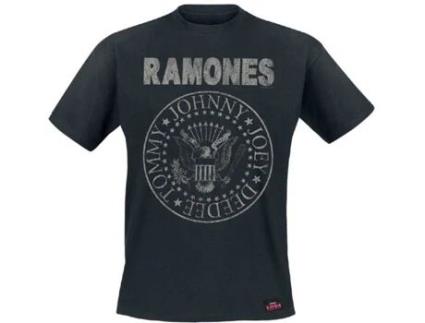 T-Shirt RAMONES Seal Hey Ho Back Print L