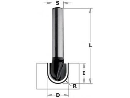 Fresa de Raio Convexo Convexo S=8 Ø6 R=3 Contractor - K914-060