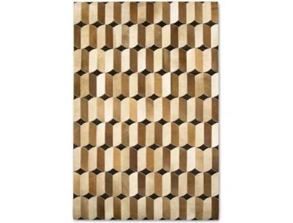 Tapete ZERIMAR Patchwork (Castanho - 140x70 cm - Pele)