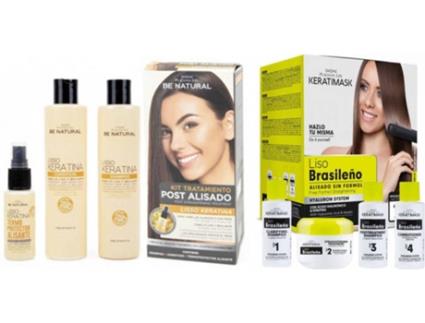 Pack de 2 Kits BE NATURAL Alisamento Brasileiro + Pós Alisamento com Keratina (760 ml)