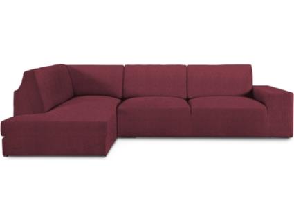 Capa para Sofá de Chaise-Longue MILICA Butão com Encosto em Tecido Adaptável Braço esquerdo (vermelho - 360 cm)