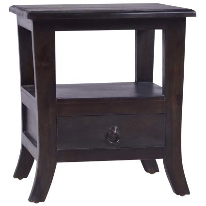vidaXL Mesa de cabeceira 40x40x45 cm mogno maciço preto claro