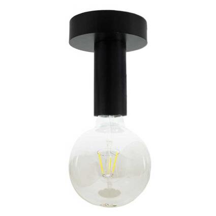 Creative Cables Wood M Wall Lamp With Light Bulb Preto