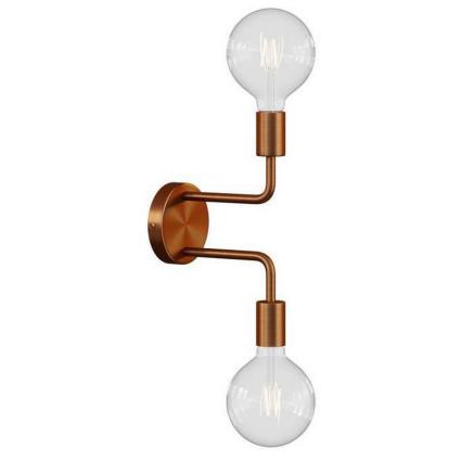 Creative Cables Fermaluce Metal Wall Lamp With Light Bulb Castanho