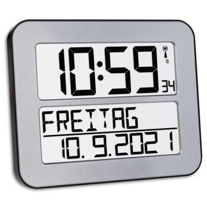 Tfa Dostmann Timeline Max Radio Controlled Clock Prateado
