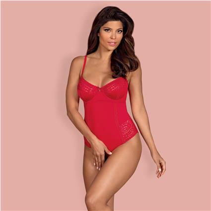 Body com Renda Jolierose  Vermelho - L/XL