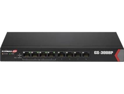 Switch de mesa  GS-3008P LAN 10/100 Preto (8 Portas)