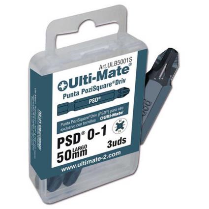 Ulti-mate Ii Psd 0-1 X 50 Mm Pozidriv Tips 3 Units Prateado