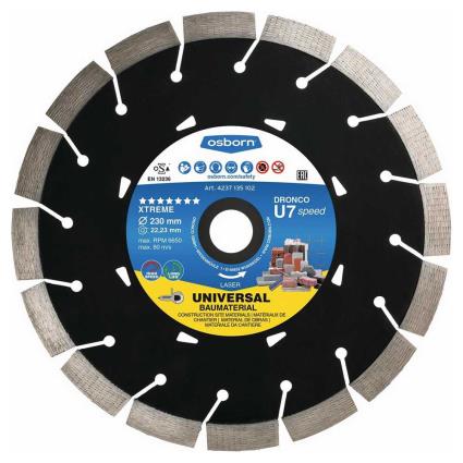 Dronco U7speed-230 230 Mm Diamond Cut Disc Preto