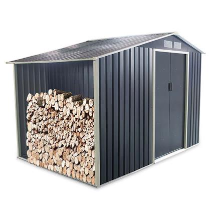 Gardiun Toronto 3.53m² Galvanized Steel Storage Shed Cinzento 278 x 127 x 195 cm