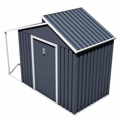 Gardiun Nottingham 3.78m² Galvanized Steel Storage Shed Cinzento 293 x 129 x 229 cm