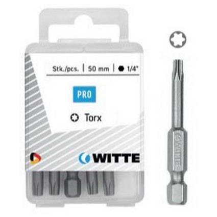 Witte 429618 T 30 Tin Torx Bits 5 Units Prateado