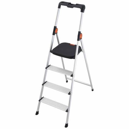 Gierre B444 4 Escalones Aluminum Ladder Preto