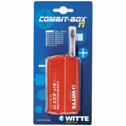 Witte Combit-box Tin Blister Screwdriver Tips 17 Units Vermelho
