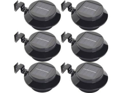 Conjunto de 6 Candeeiros de Parede  LED Preto