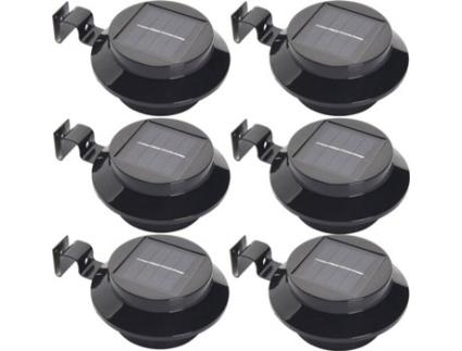 Conjunto de 6 Candeeiros de Parede  LED Preto