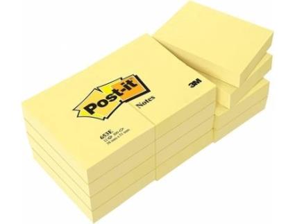 Bloco Notas Adesivo 38mmx51mm Amarelo 100 Folhas Post-It 653