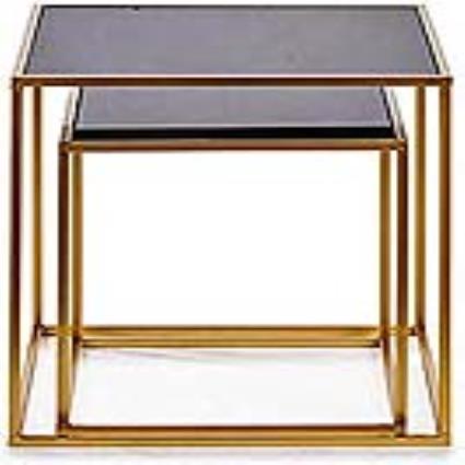 Conjunto de 2 mesas Metal Metal (50 x 50 x 50 cm)