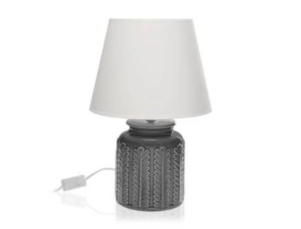 Lâmpada de Mesa Cerâmica Têxtil (25 x 36 x 25 cm) - Branco