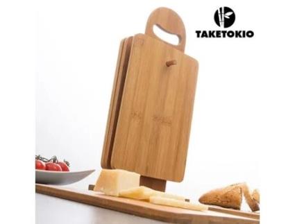 Conjunto de Tábuas de Cozinha em Bambu com Suporte TakeTokio (7 peças)