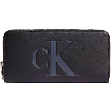 Calvin Klein Jeans Sculpted Zip Around Mono Wallet Preto