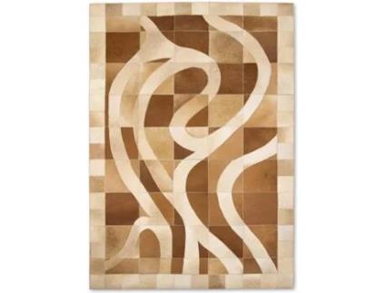 Tapete ZERIMAR Patchwork (Castanho - 140x70 cm - Pele)