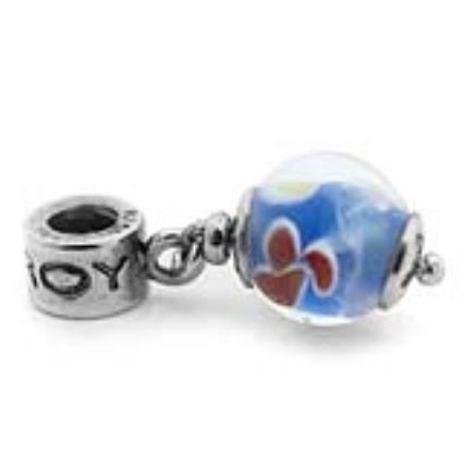 Miçangas femininas  VMM0106-23 Azul Prateado (1 cm)