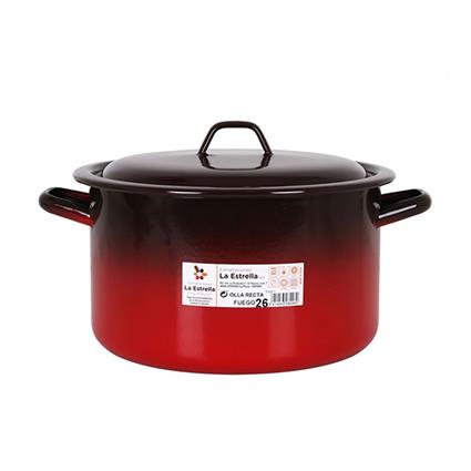 Caçarola com Tampa  Aço esmaltado vitrificado - Ø 26 cm - 7,7 L