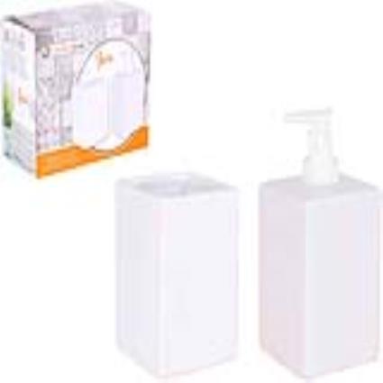 Conjunto de Banho Java  Branco Quadrado (2 Pcs)